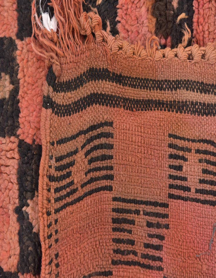 Detail image of 4' x 9' 2 Hand Knotted Moroccan Wool Runner Rug