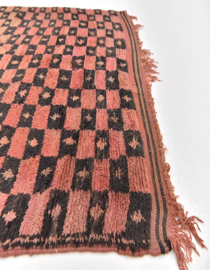 Detail image of 4' x 9' 2 Hand Knotted Moroccan Wool Runner Rug