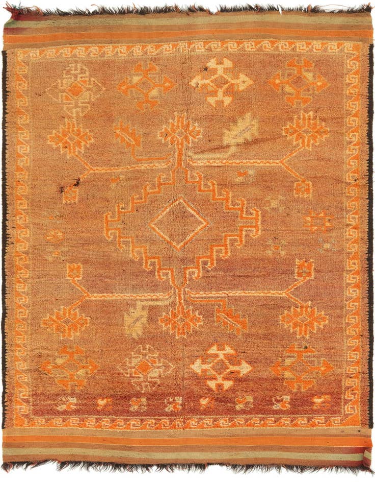 Detail image of 6' x 12' Hand Knotted Moroccan Wool Runner Rug