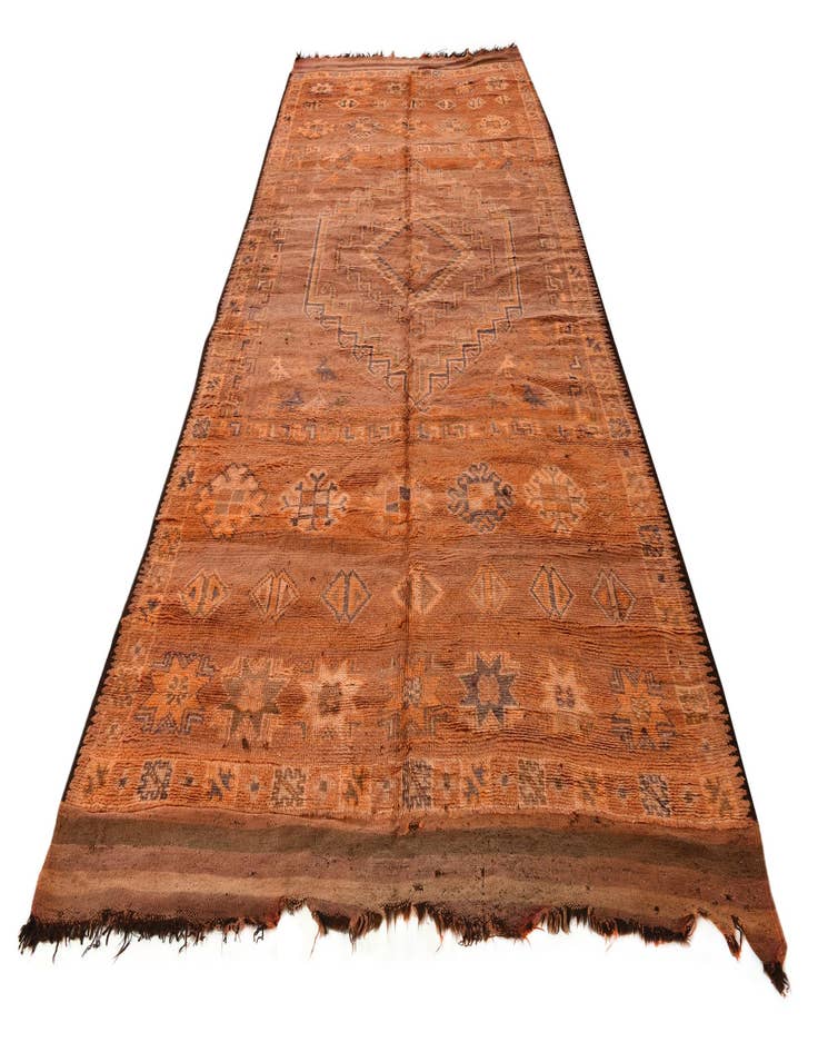 Detail image of 6' 8 x 13' 8 Hand Knotted Moroccan Wool Runner Rug