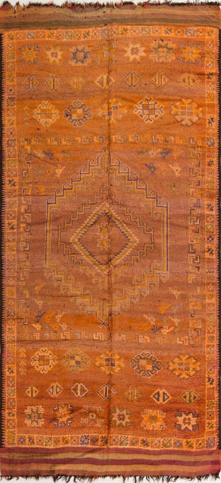 Detail image of 6' 8 x 13' 8 Hand Knotted Moroccan Wool Runner Rug