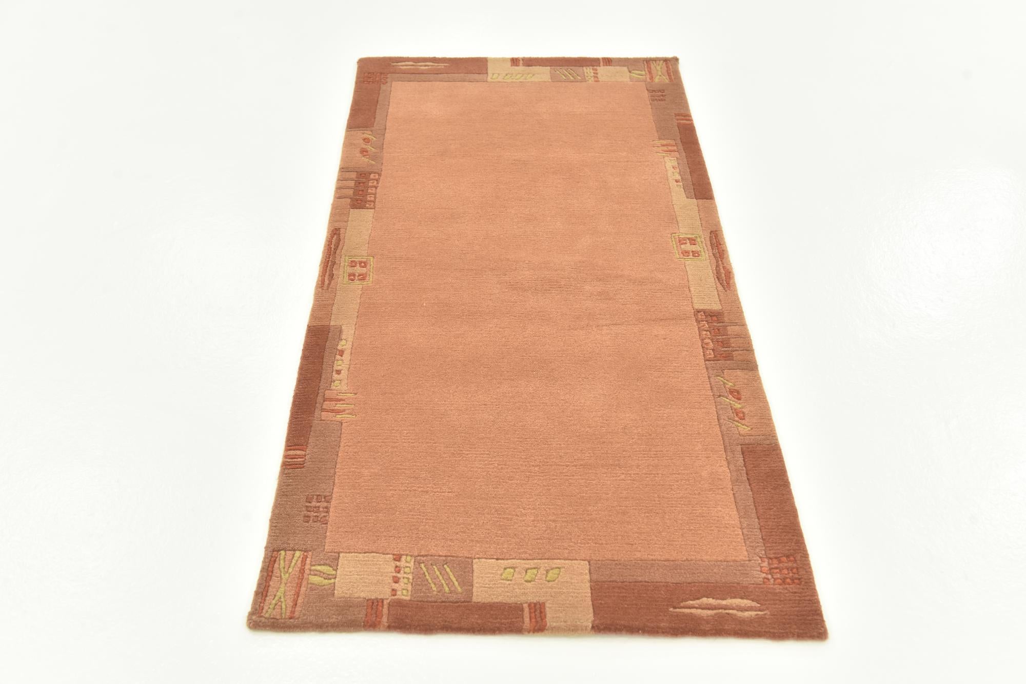 2' 4 x 4' 7 Hand Knotted Nepal Wool Runner Rug