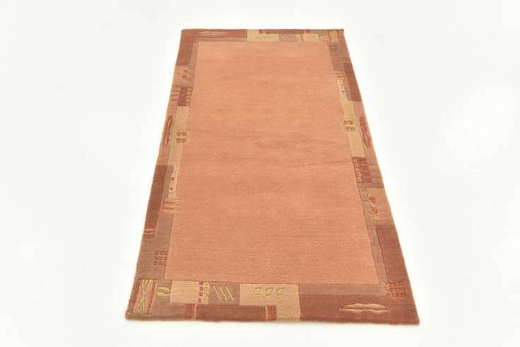 Detail image of 2' 4 x 4' 7 Hand Knotted Nepal Wool Runner Rug