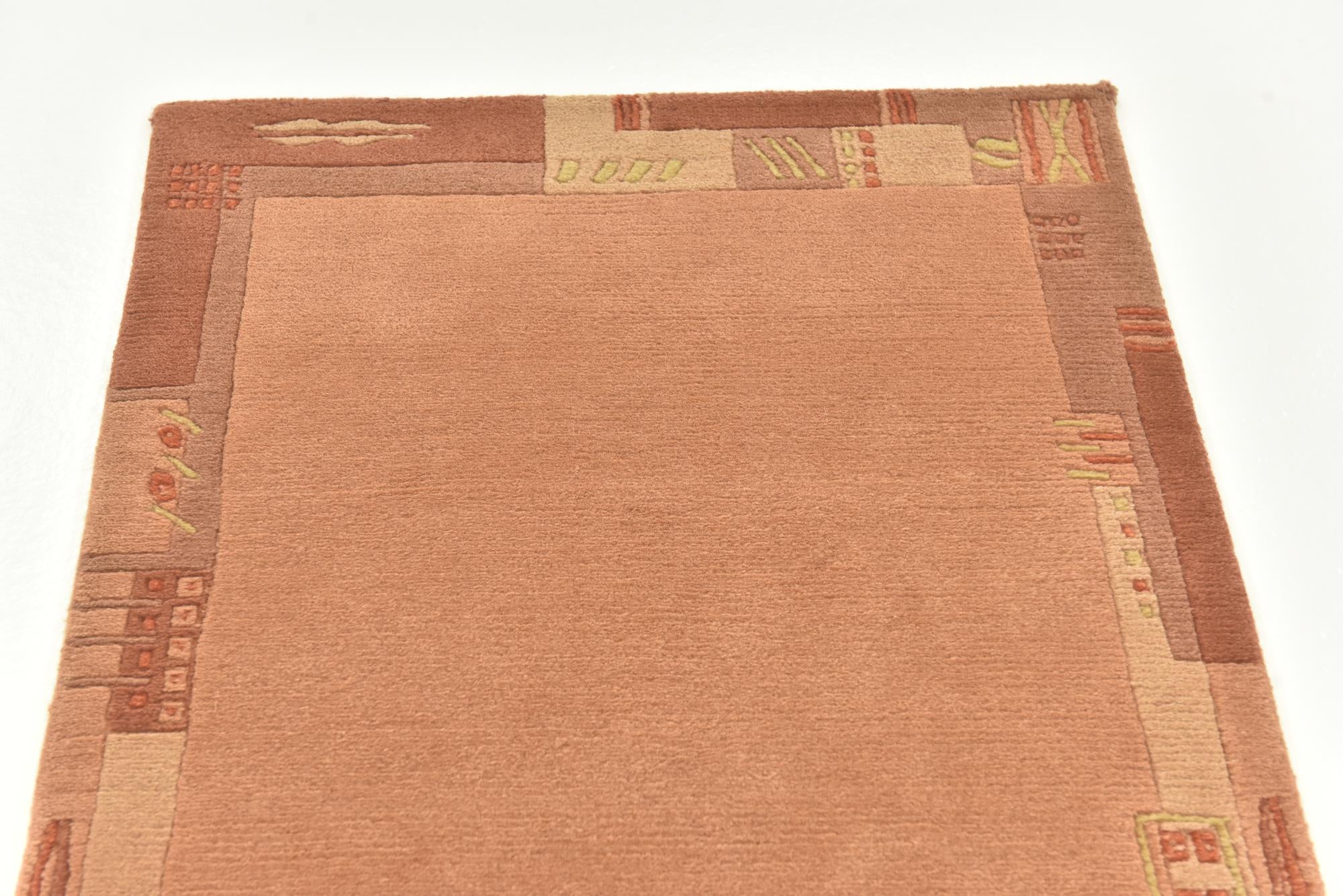 2' 4 x 4' 7 Hand Knotted Nepal Wool Runner Rug