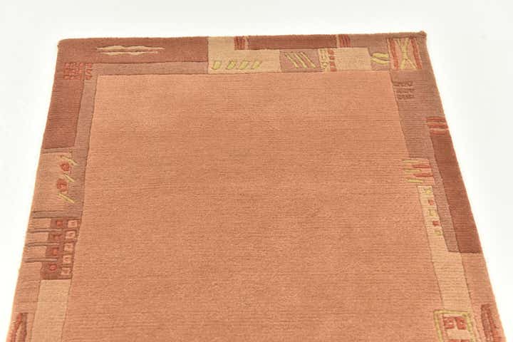 2' 4 x 4' 7 Hand Knotted Nepal Wool Runner Rug