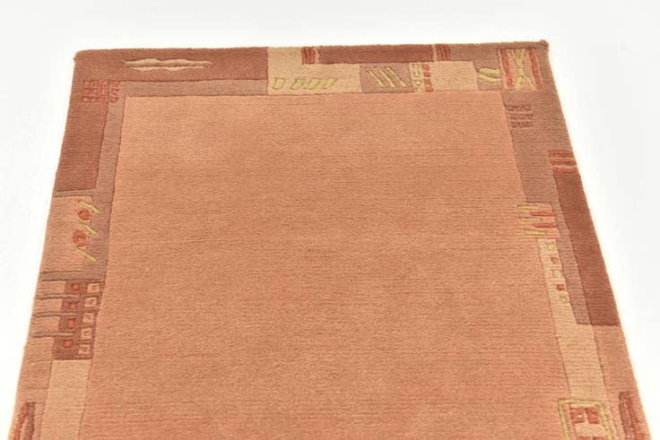 Detail image of 2' 4 x 4' 7 Hand Knotted Nepal Wool Runner Rug