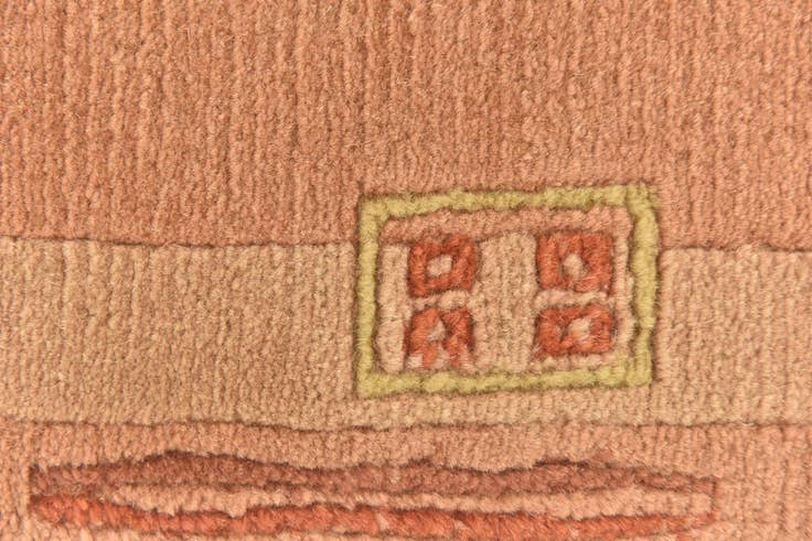 Detail image of 2' 4 x 4' 7 Hand Knotted Nepal Wool Runner Rug