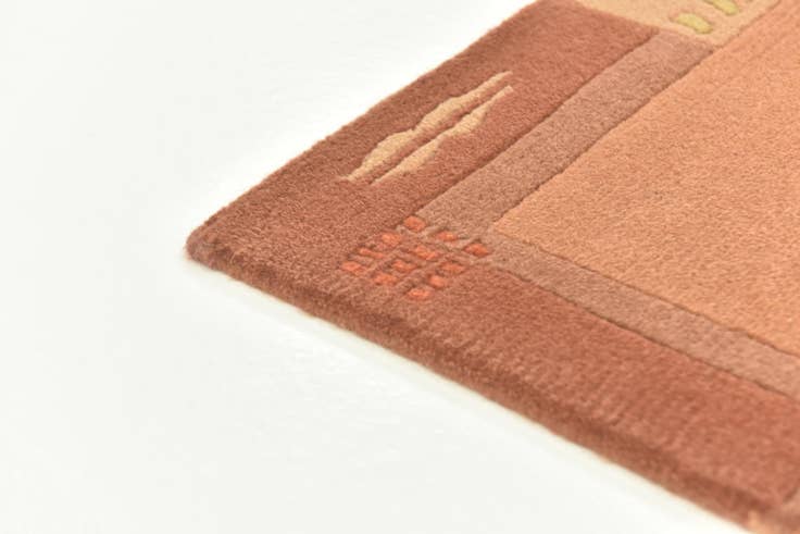 Detail image of 2' 4 x 4' 7 Hand Knotted Nepal Wool Runner Rug