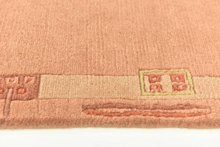 Detail image of 2' 4 x 4' 7 Hand Knotted Nepal Wool Runner Rug