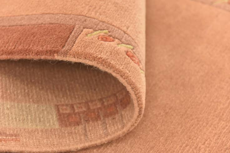 Detail image of 2' 4 x 4' 7 Hand Knotted Nepal Wool Runner Rug