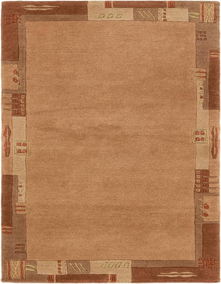 Detail image of 2' 4 x 4' 7 Hand Knotted Nepal Wool Runner Rug