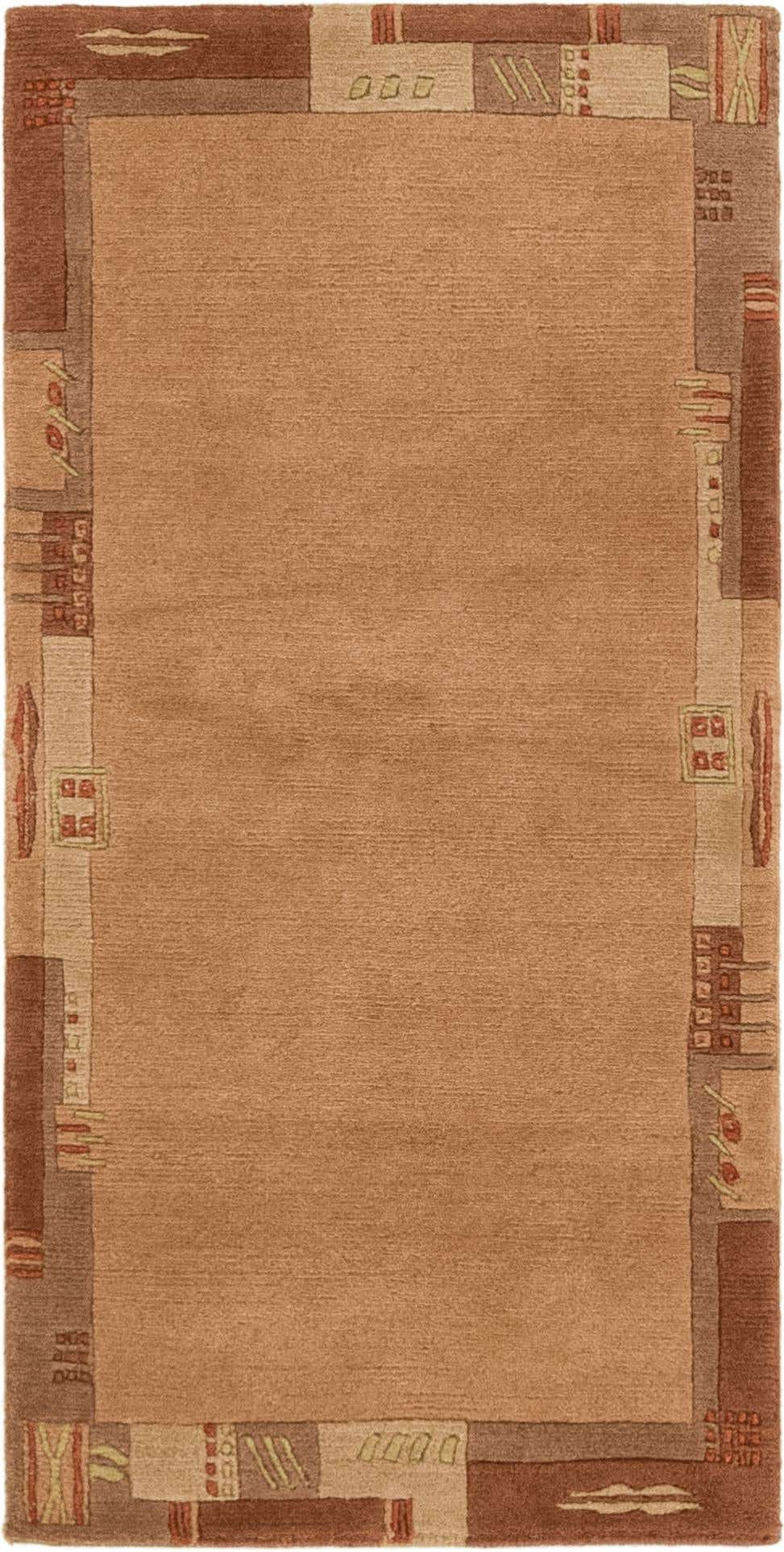 2' 4 x 4' 7 Hand Knotted Nepal Wool Runner Rug