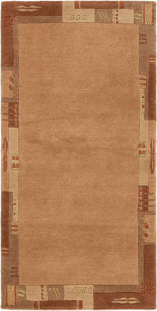 2' 4 x 4' 7 Hand Knotted Nepal Wool Runner Rug