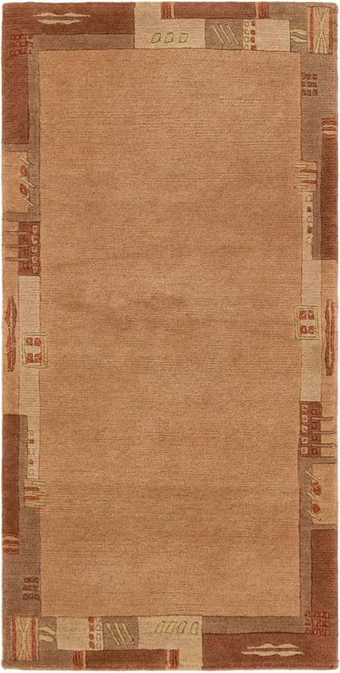 Detail image of 2' 4 x 4' 7 Hand Knotted Nepal Wool Runner Rug