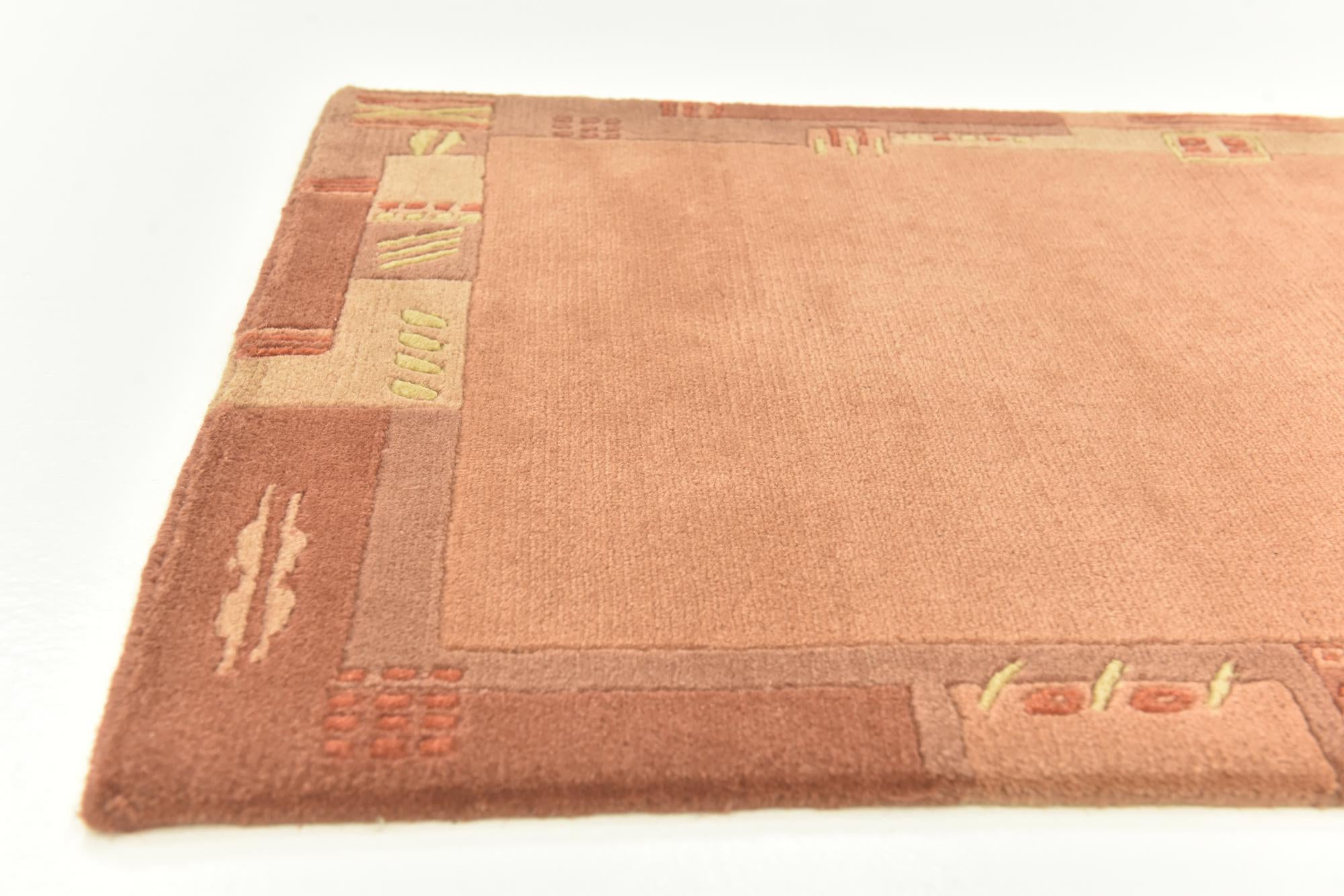2' 5 x 4' 7 Hand Knotted Nepal Wool Runner Rug