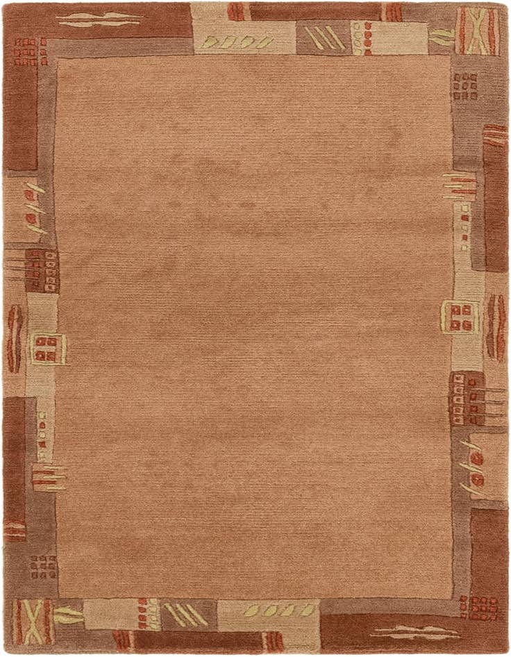 Detail image of 2' 5 x 4' 7 Hand Knotted Nepal Wool Runner Rug