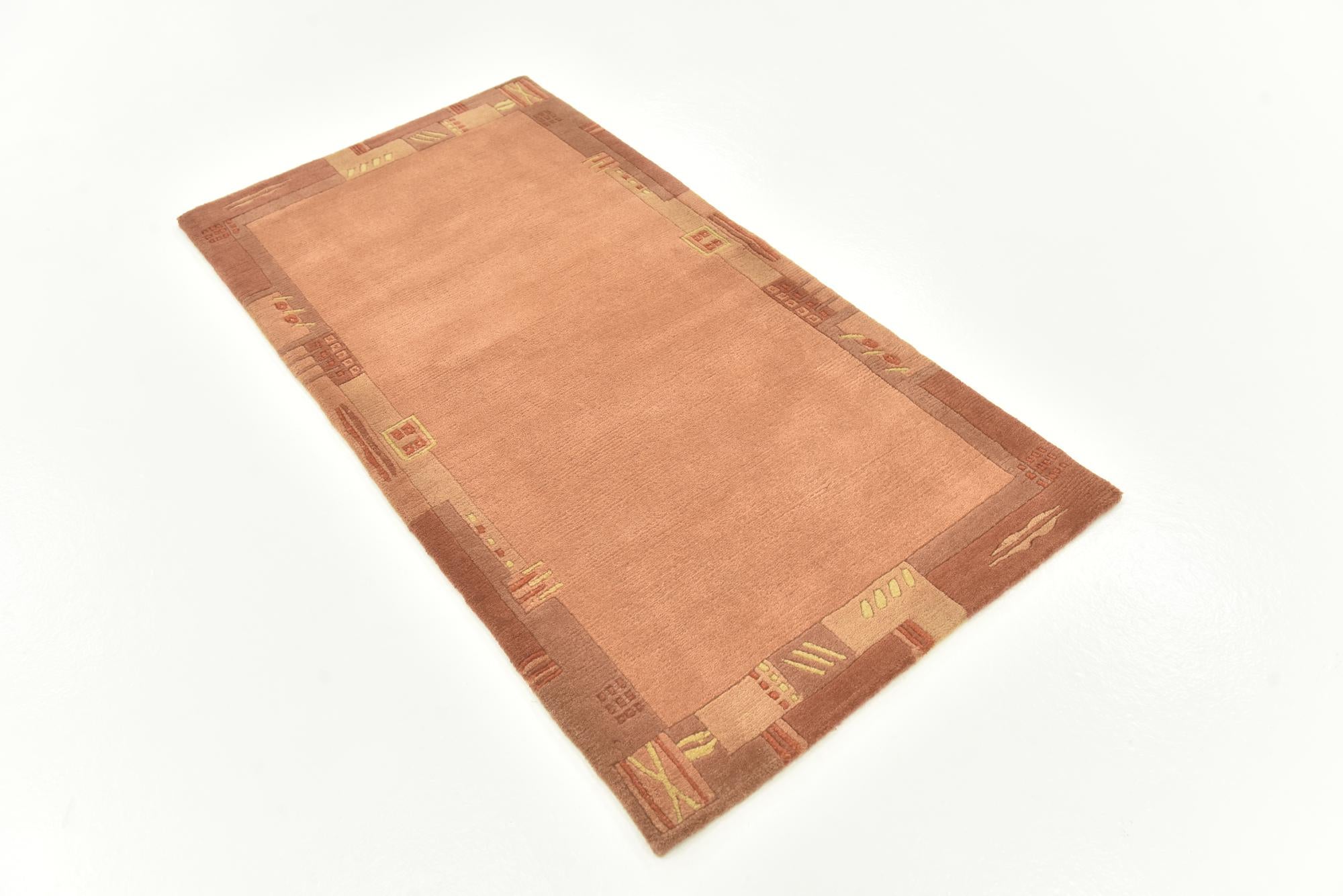 2' 4 x 4' 7 Hand Knotted Nepal Wool Runner Rug