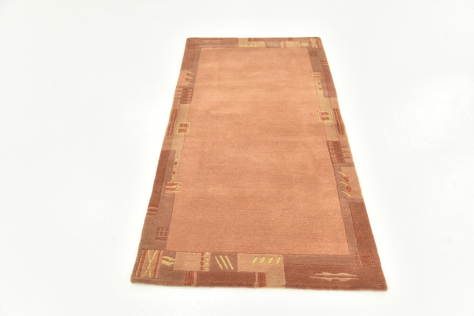 2' 4 x 4' 7 Hand Knotted Nepal Wool Runner Rug