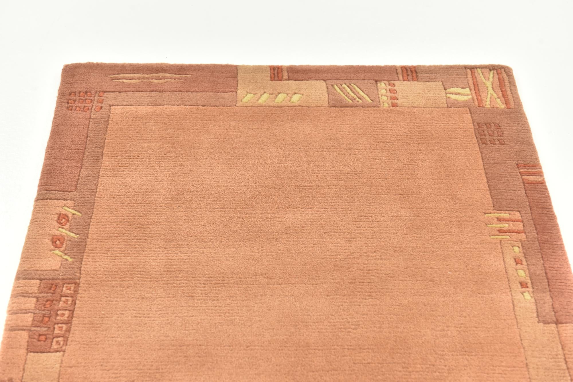 2' 4 x 4' 7 Hand Knotted Nepal Wool Runner Rug