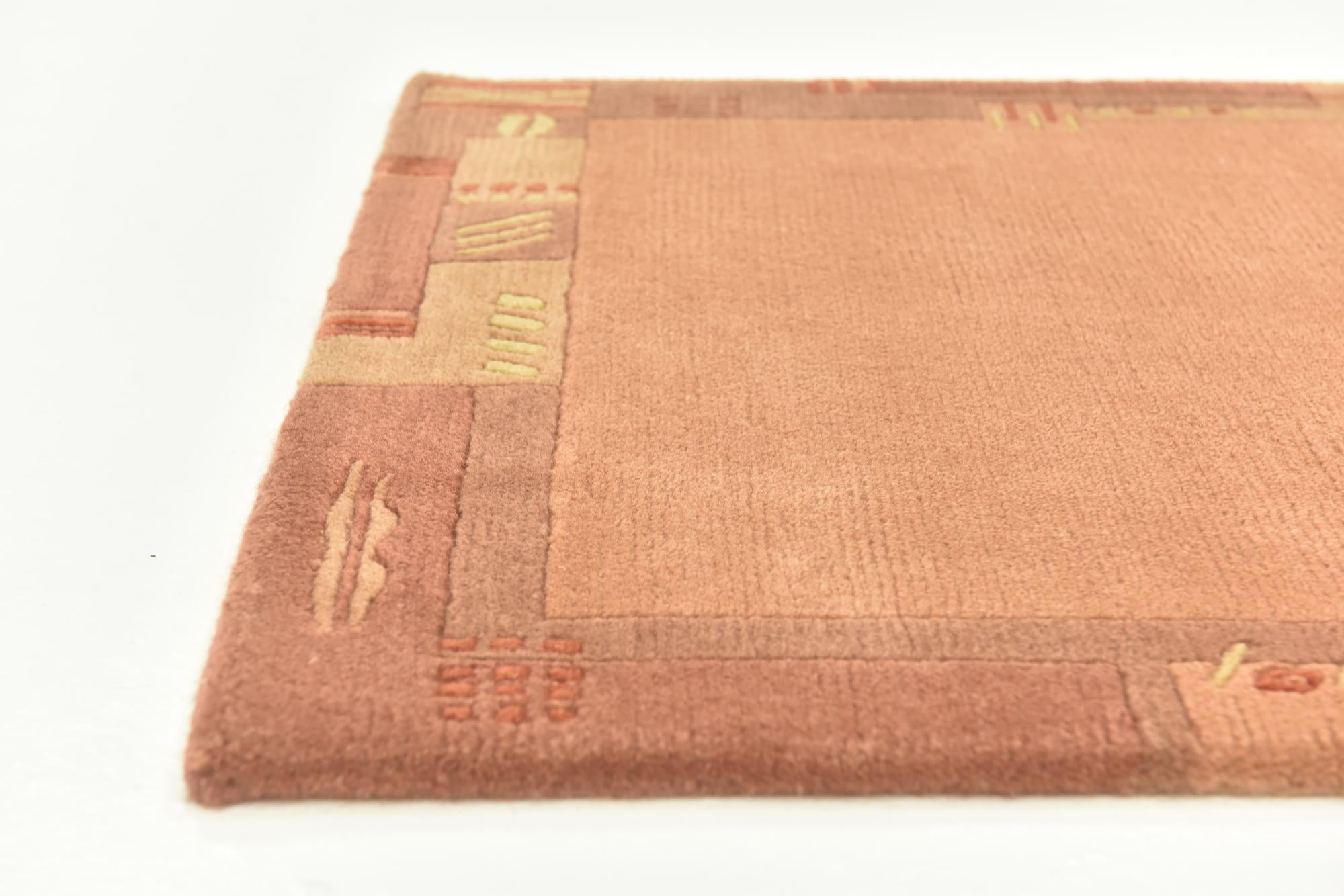 2' 4 x 4' 7 Hand Knotted Nepal Wool Runner Rug