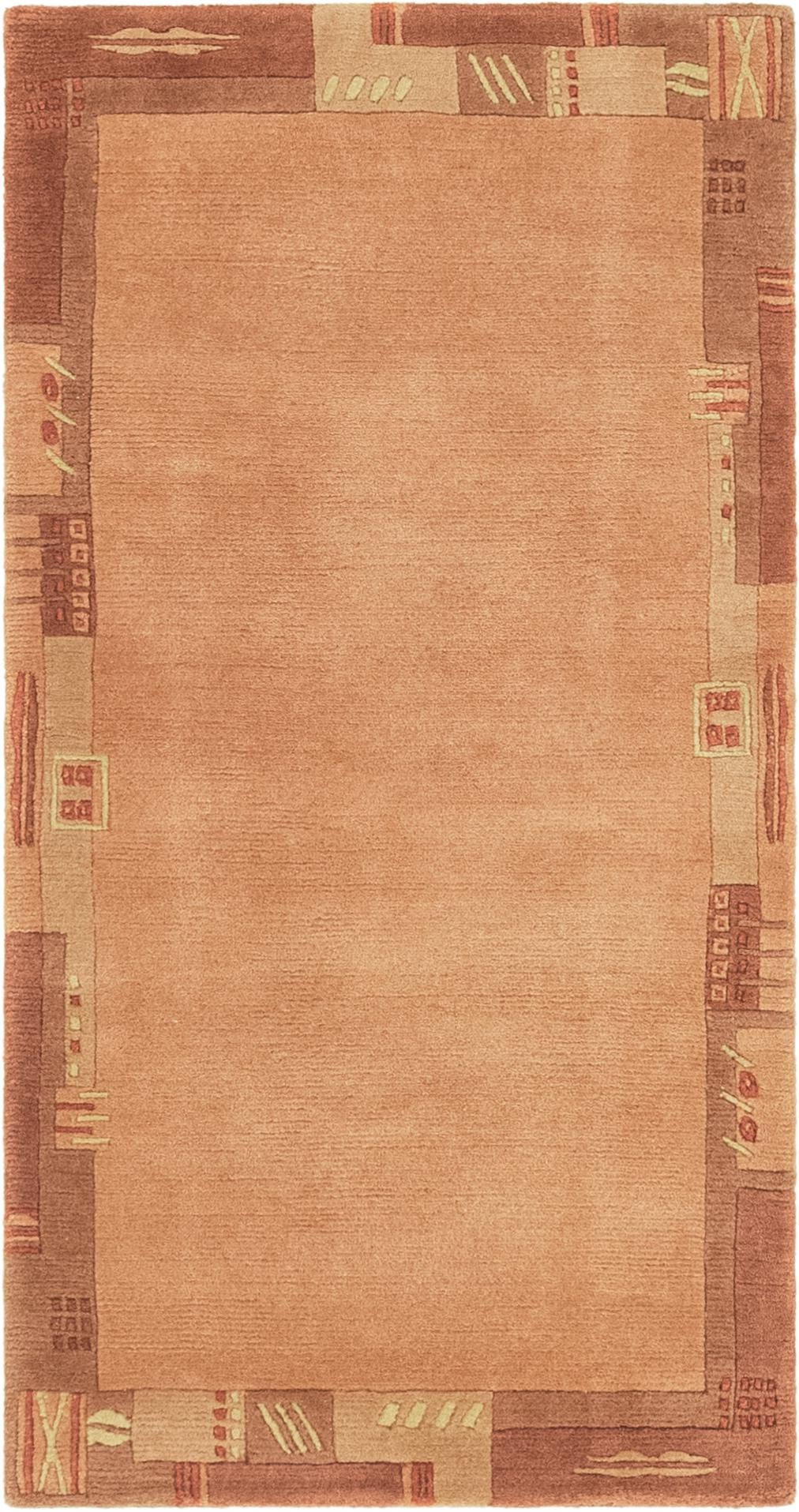 2' 4 x 4' 7 Hand Knotted Nepal Wool Runner Rug