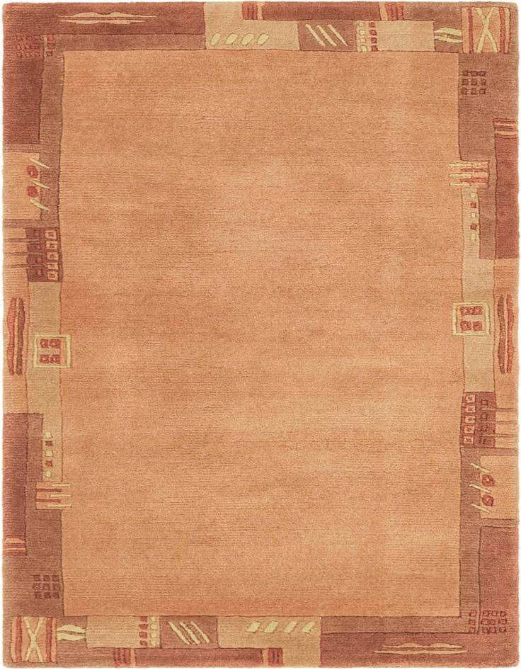Detail image of 2' 4 x 4' 7 Hand Knotted Nepal Wool Runner Rug