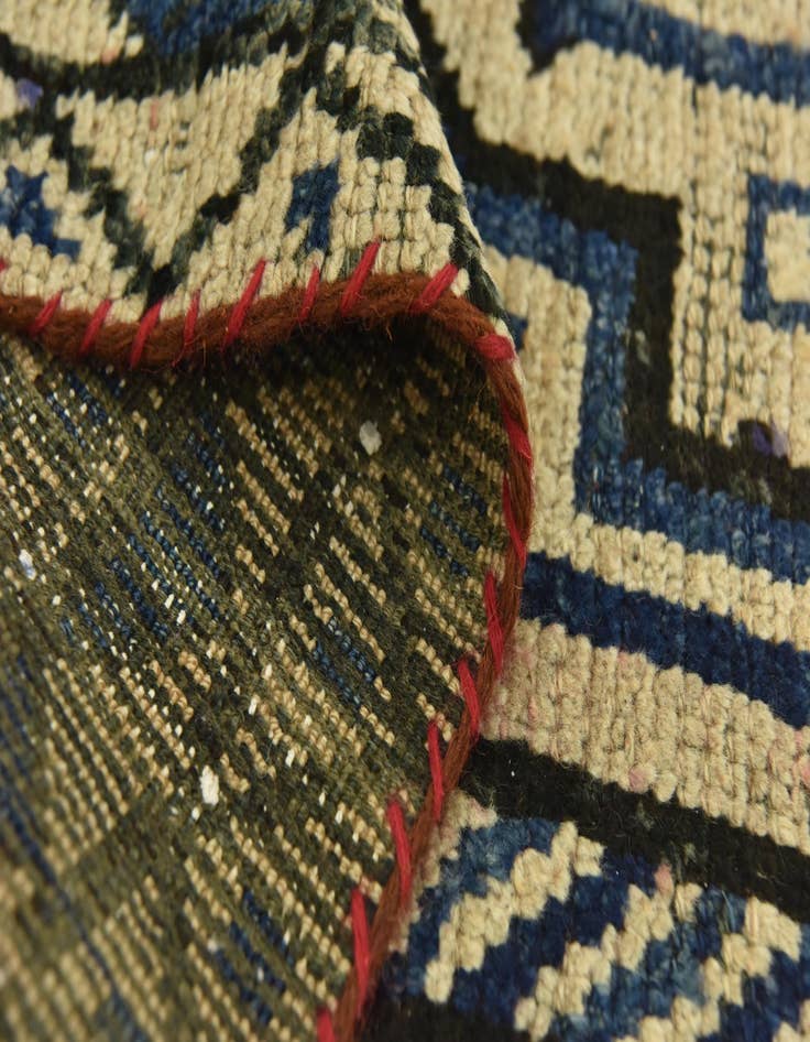 Detail image of 3' 7 x 11' 4  Hand Knotted Shiraz Persian Wool Runner Rug