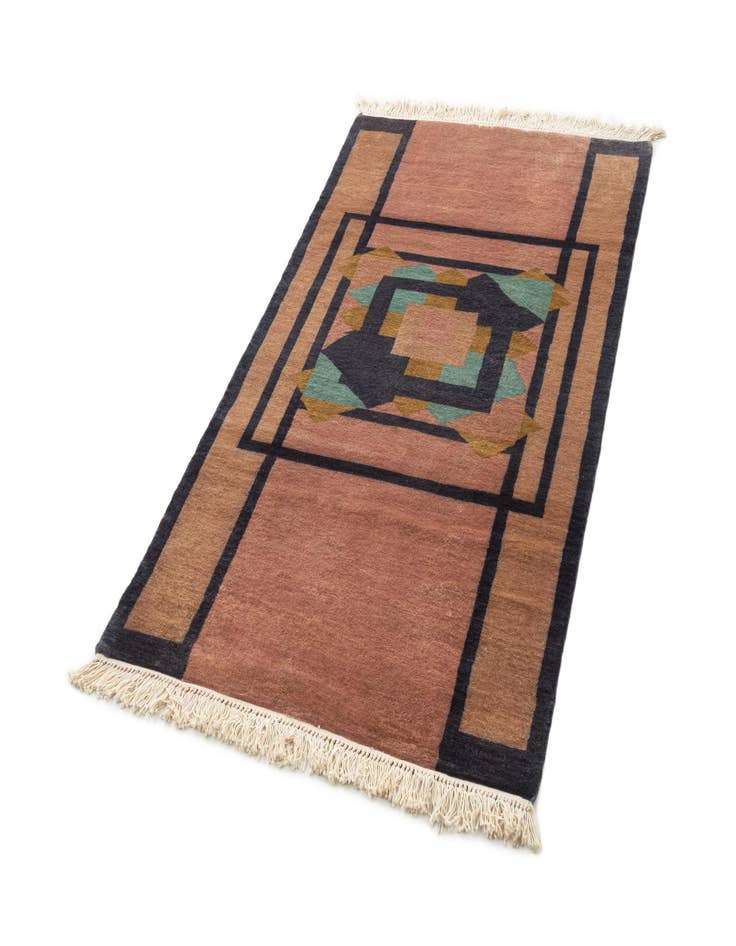 Detail image of 3' 4 x 5' 10  Hand Knotted Tibet Oriental Wool Runner Rug