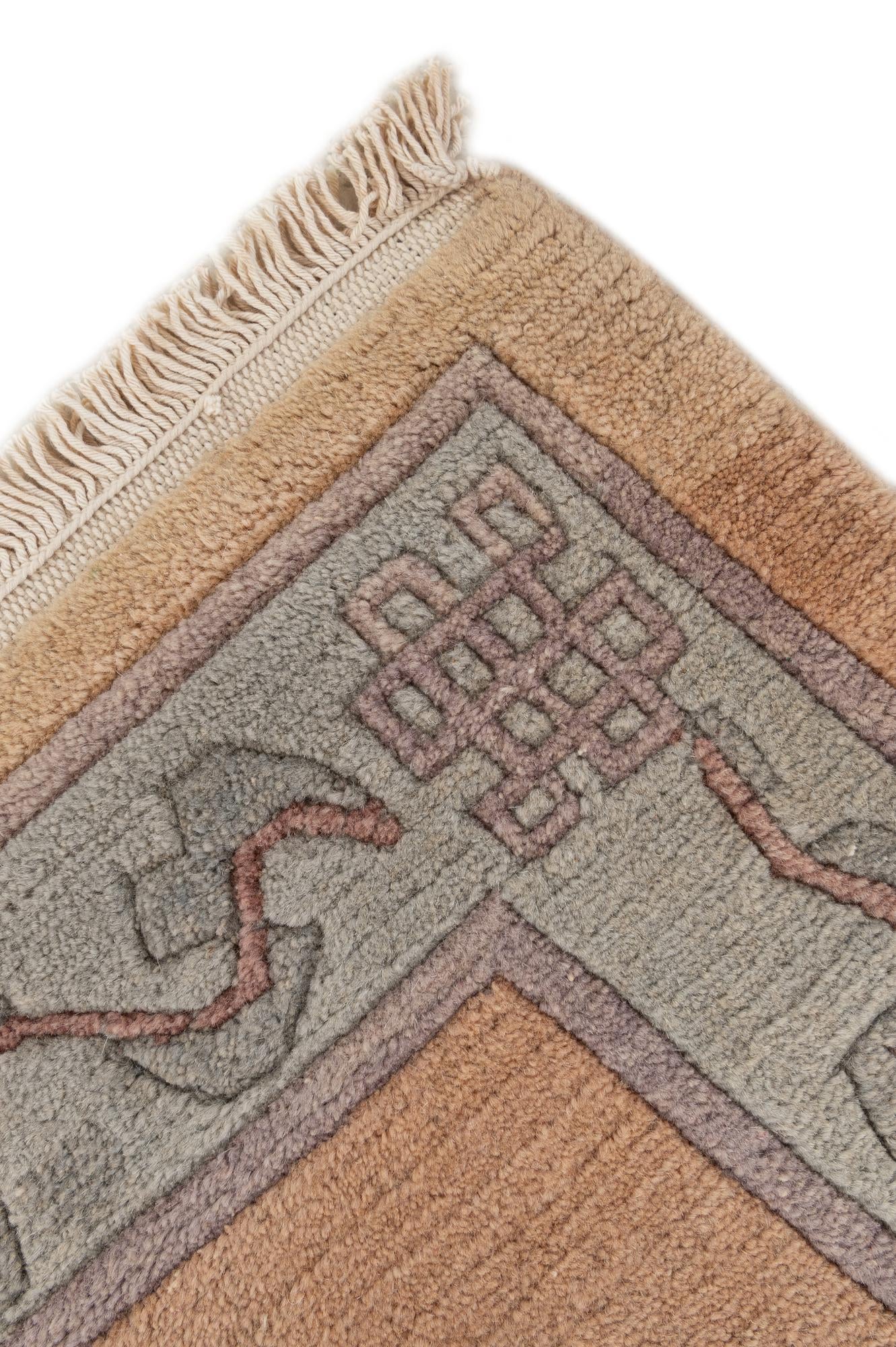 80cm x 295cm anudado a mano Tibet Alfombra Lana Pasillera