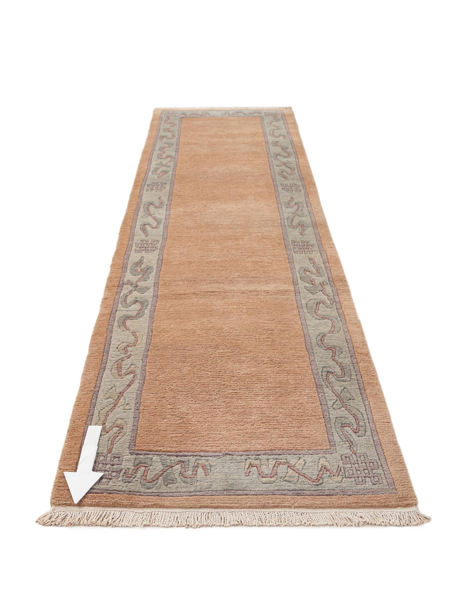 80cm x 295cm anudado a mano Tibet Alfombra Lana Pasillera
