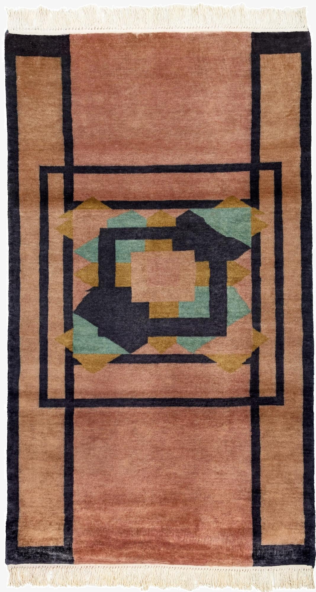 3' 4 x 5' 10  Hand Knotted Tibet Oriental Wool Runner Rug
