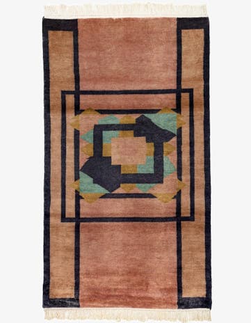 3' 4 x 5' 10 Hand Knotted Tibet Oriental Wool Runner Rug