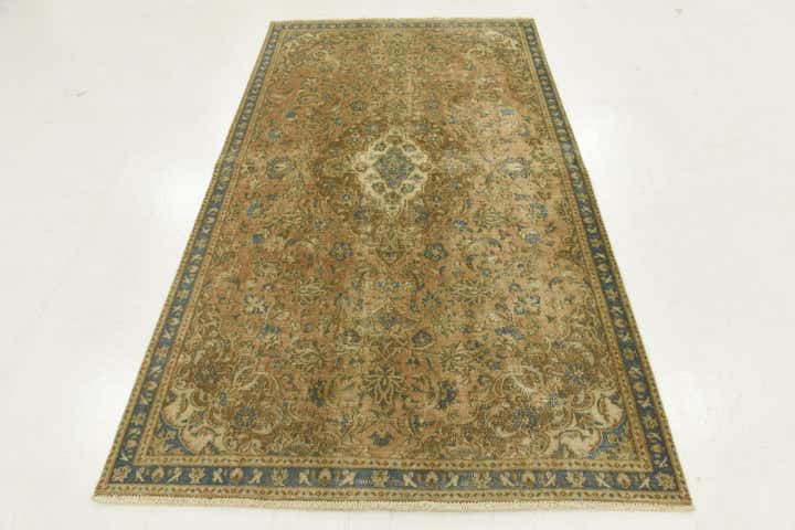 4' 5 x 7' 8 Hand Knotted Ultra Vintage Persian Wool Runner Rug