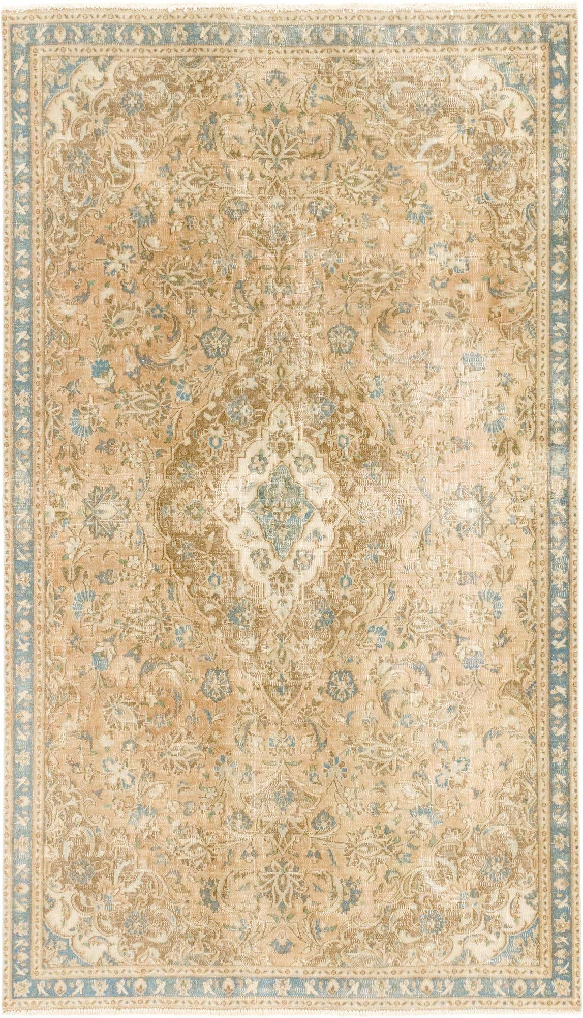 4' 5 x 7' 8 Hand Knotted Ultra Vintage Persian Wool Runner Rug