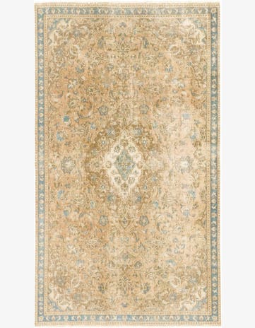 4' 5 x 7' 8 Hand Knotted Ultra Vintage Persian Wool Runner Rug
