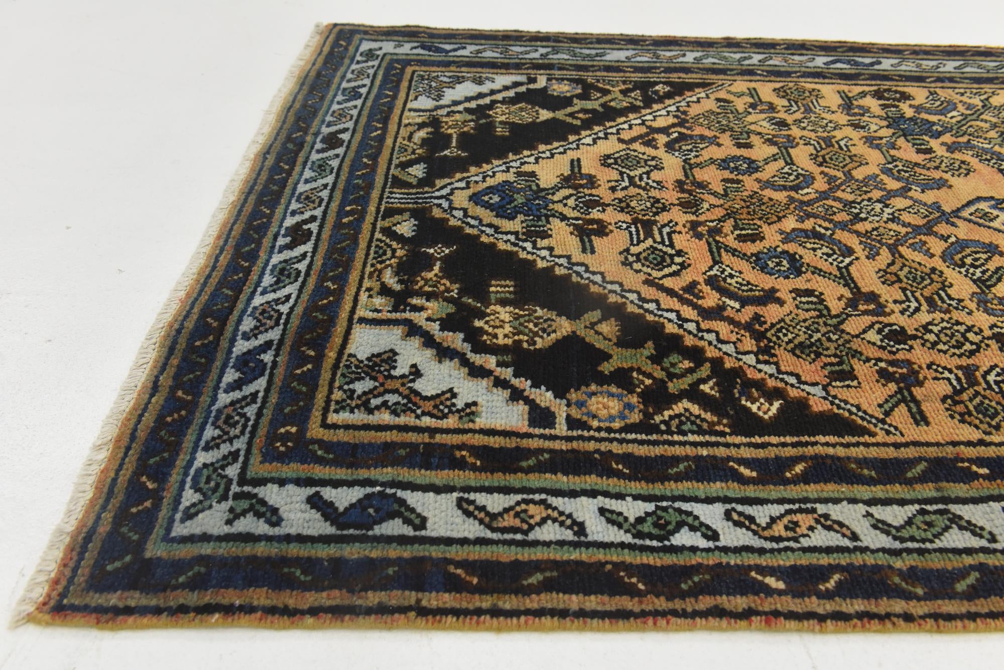 3' 6 x 9' 9 Hand Knotted Ultra Vintage Persian Wool Runner Rug
