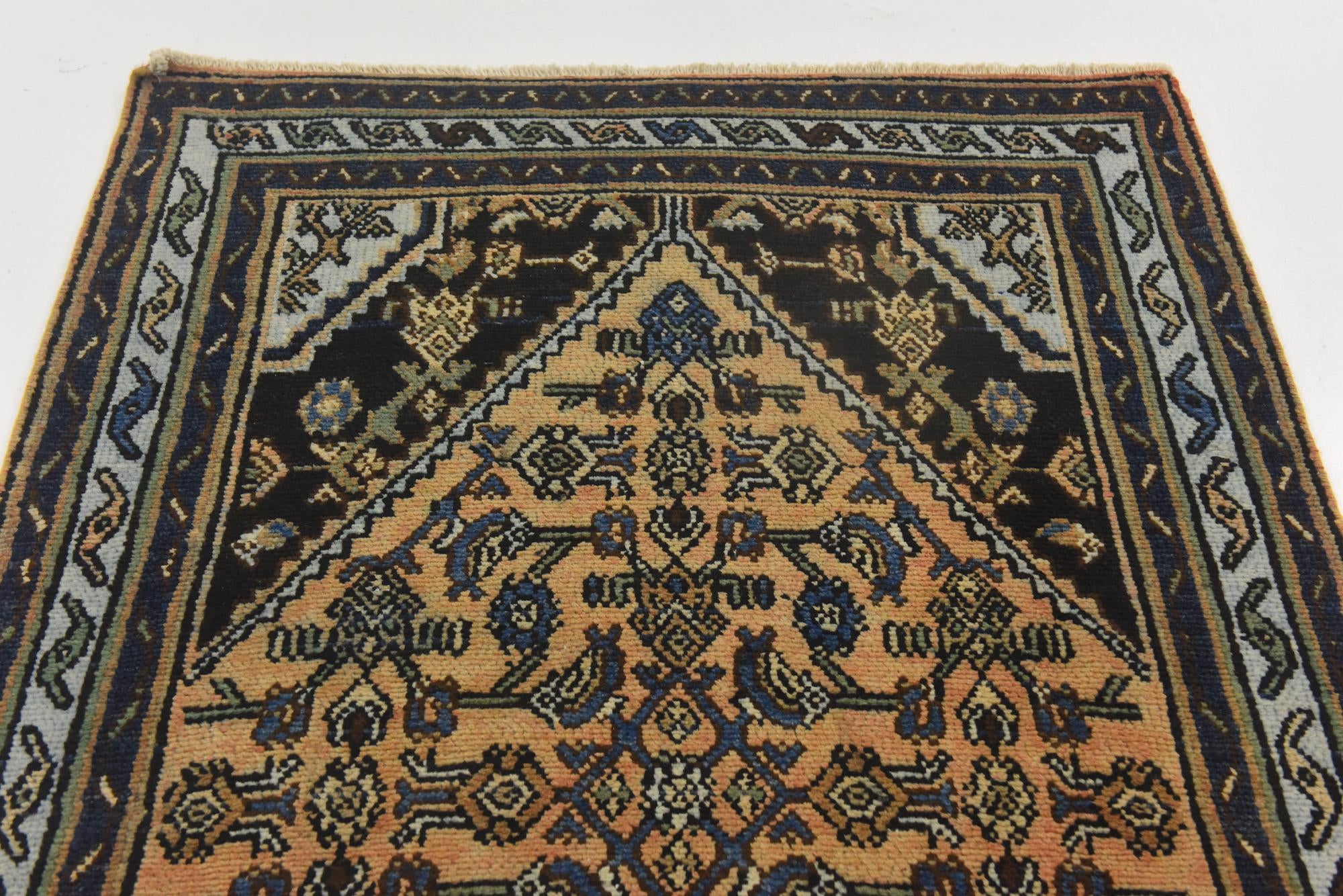 3' 6 x 9' 9 Hand Knotted Ultra Vintage Persian Wool Runner Rug