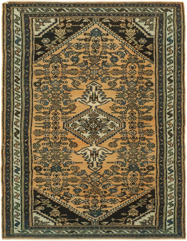 Detail image of 3' 6 x 9' 9 Hand Knotted Ultra Vintage Persian Wool Runner Rug
