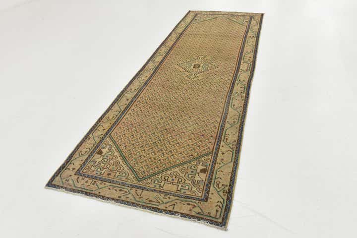 3' 4 x 10' 1 Hand Knotted Ultra Vintage Persian Wool Runner Rug