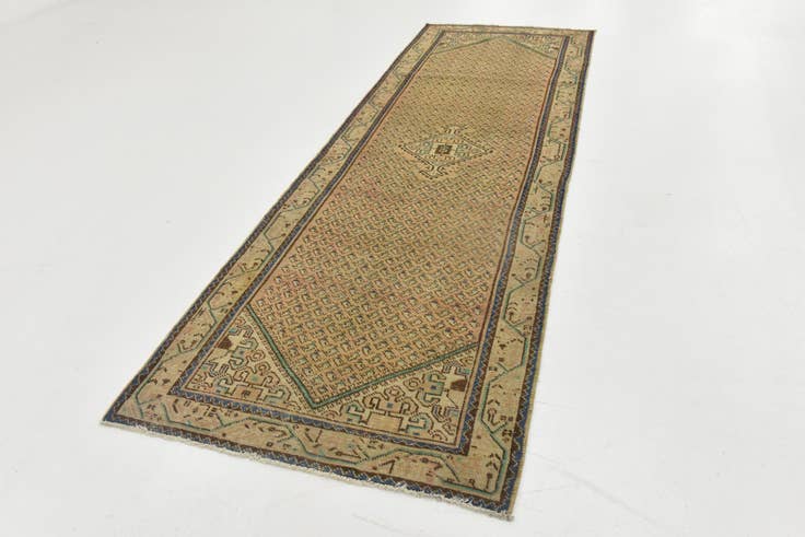 Detail image of 3' 4 x 10' 1 Hand Knotted Ultra Vintage Persian Wool Runner Rug
