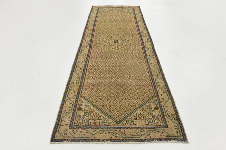 Detail image of 3' 4 x 10' 1 Hand Knotted Ultra Vintage Persian Wool Runner Rug