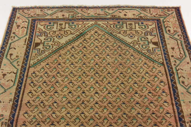 Detail image of 3' 4 x 10' 1 Hand Knotted Ultra Vintage Persian Wool Runner Rug