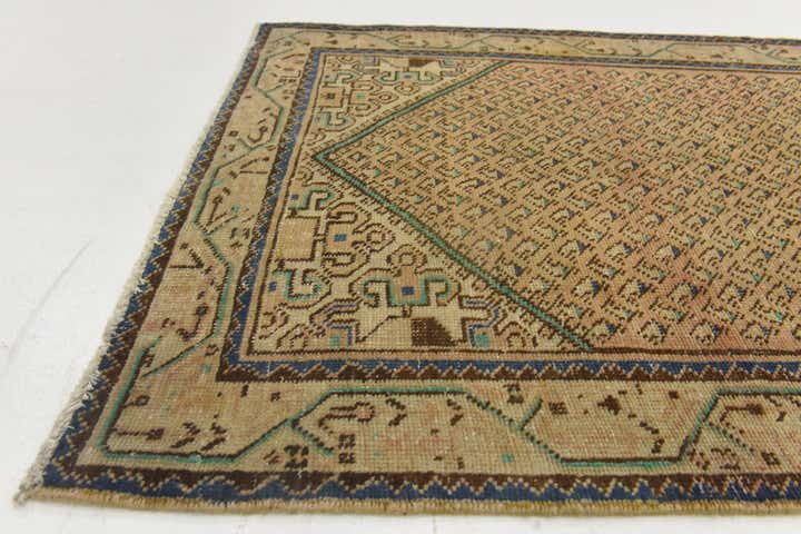 3' 4 x 10' 1 Hand Knotted Ultra Vintage Persian Wool Runner Rug