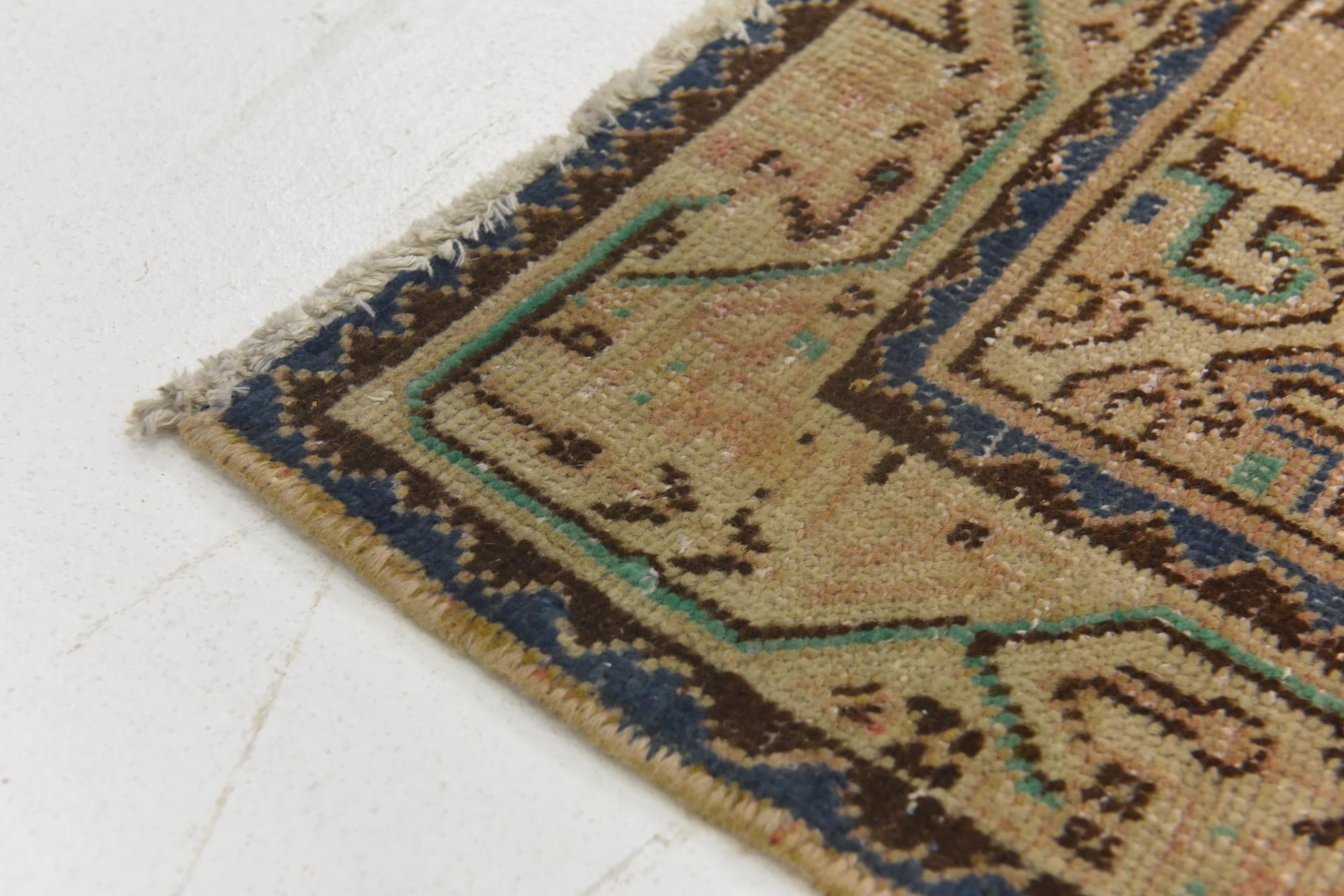3' 4 x 10' 1 Hand Knotted Ultra Vintage Persian Wool Runner Rug
