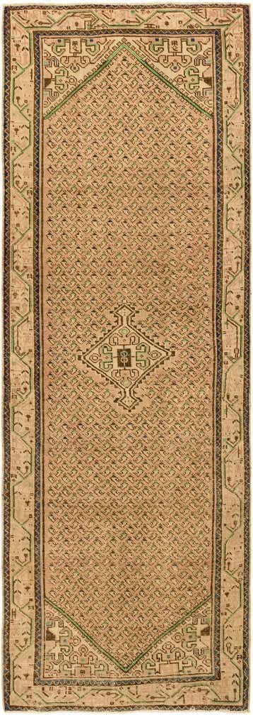 3' 4 x 10' 1 Hand Knotted Ultra Vintage Persian Wool Runner Rug