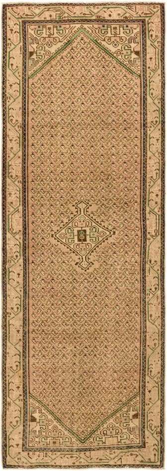 Detail image of 3' 4 x 10' 1 Hand Knotted Ultra Vintage Persian Wool Runner Rug
