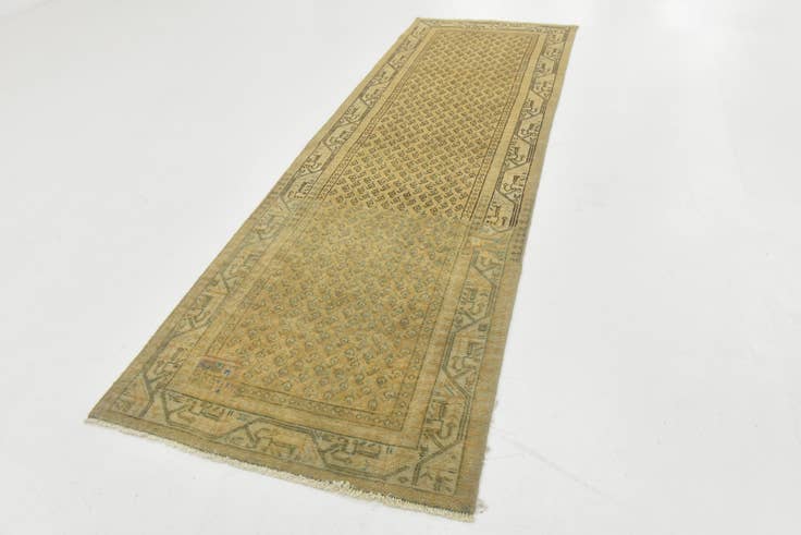 Detail image of 3' 2 x 10' 1 Hand Knotted Ultra Vintage Persian Wool Runner Rug