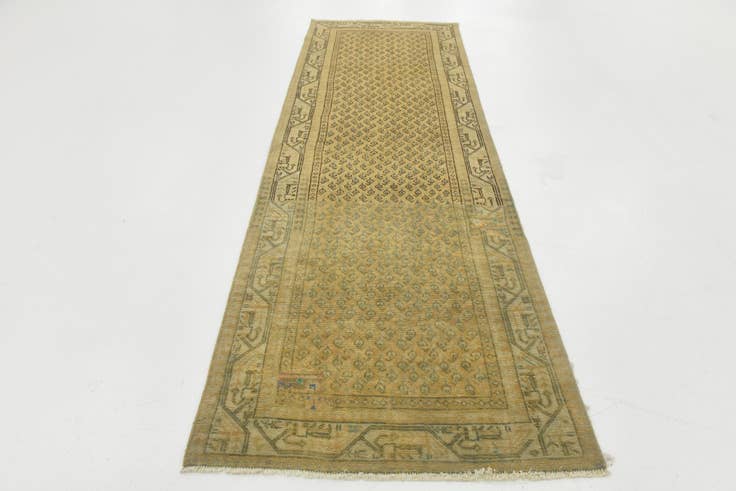 Detail image of 3' 2 x 10' 1 Hand Knotted Ultra Vintage Persian Wool Runner Rug