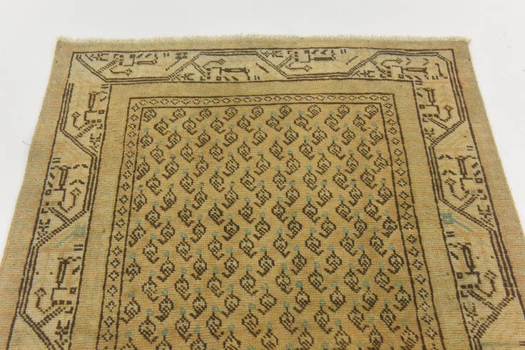 Detail image of 3' 2 x 10' 1 Hand Knotted Ultra Vintage Persian Wool Runner Rug