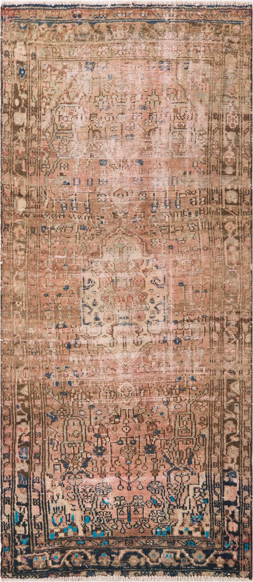 3' 3 x 7' 2 Hand Knotted Ultra Vintage Persian Wool Runner Rug